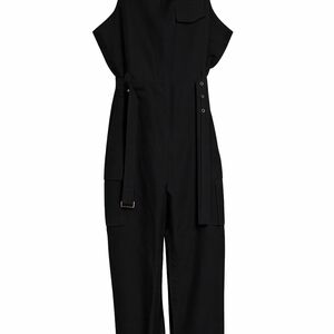 Black Utility Jumpsuit with Belt